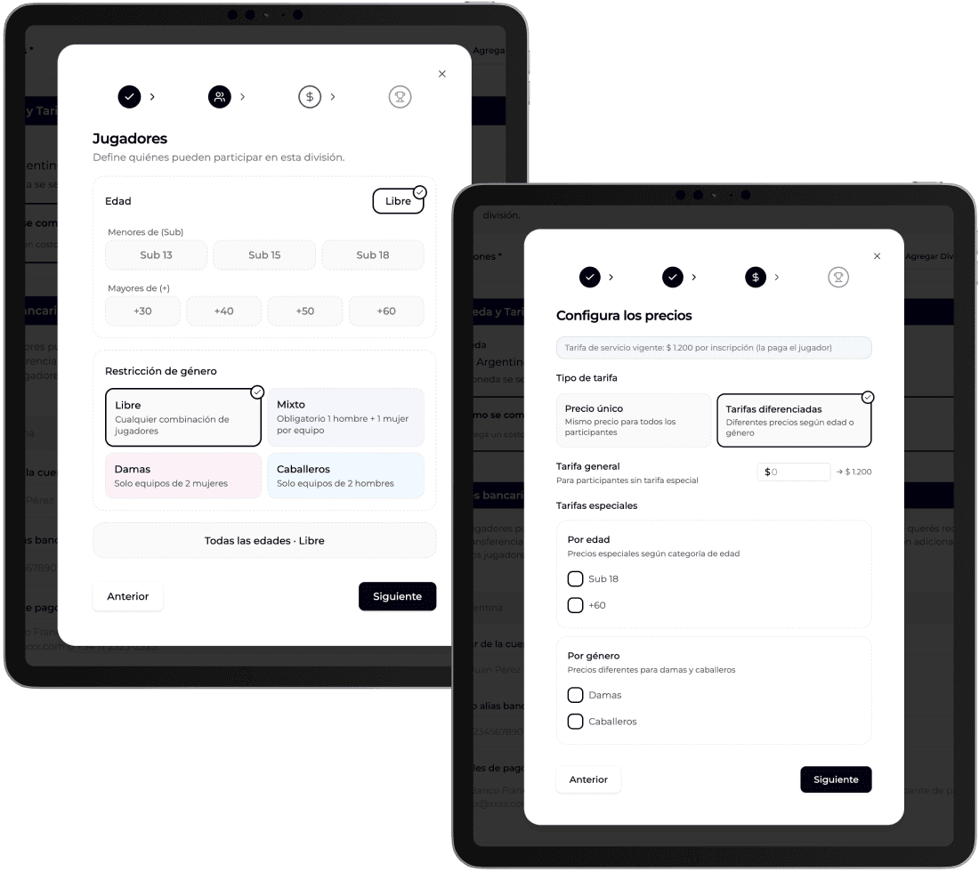 Automated registrations in Onpadel